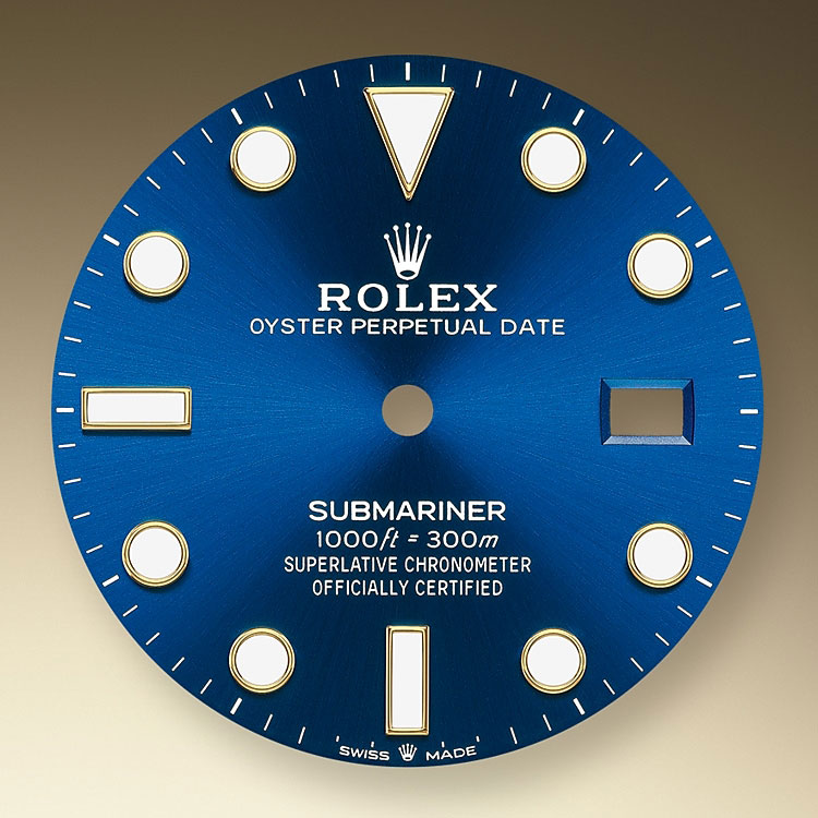 Esfera azul real Rolex Submariner en Grassy