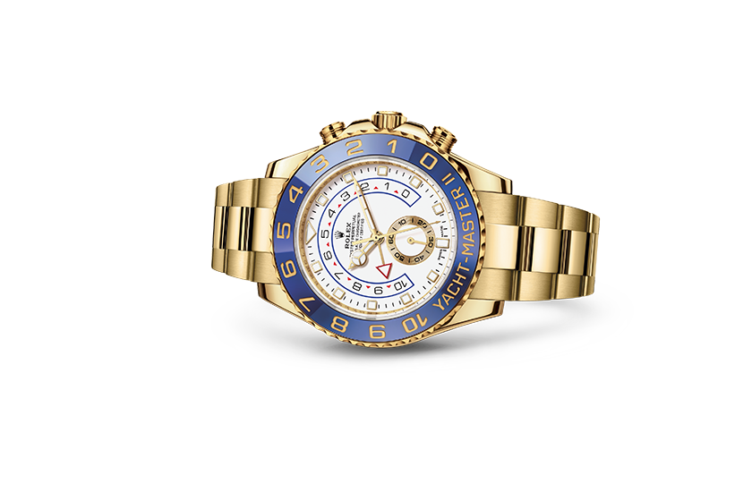 Reloj Rolex Yacht-Master II de oro amarillo y esfera blanca en Grassy