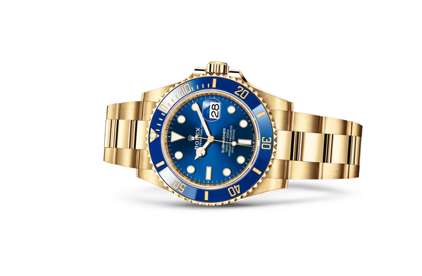  Reloj Rolex Submariner Date de oro amarillo y esfera azul real en Grassy 
