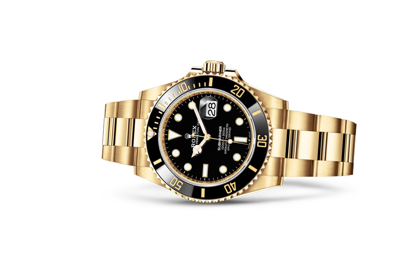 Rolex watch Submariner Date yellow gold and Black Dial in Grassy 