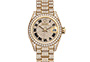 Rolex Lady-Datejust yellow gold, diamond-paved dial in Grassy