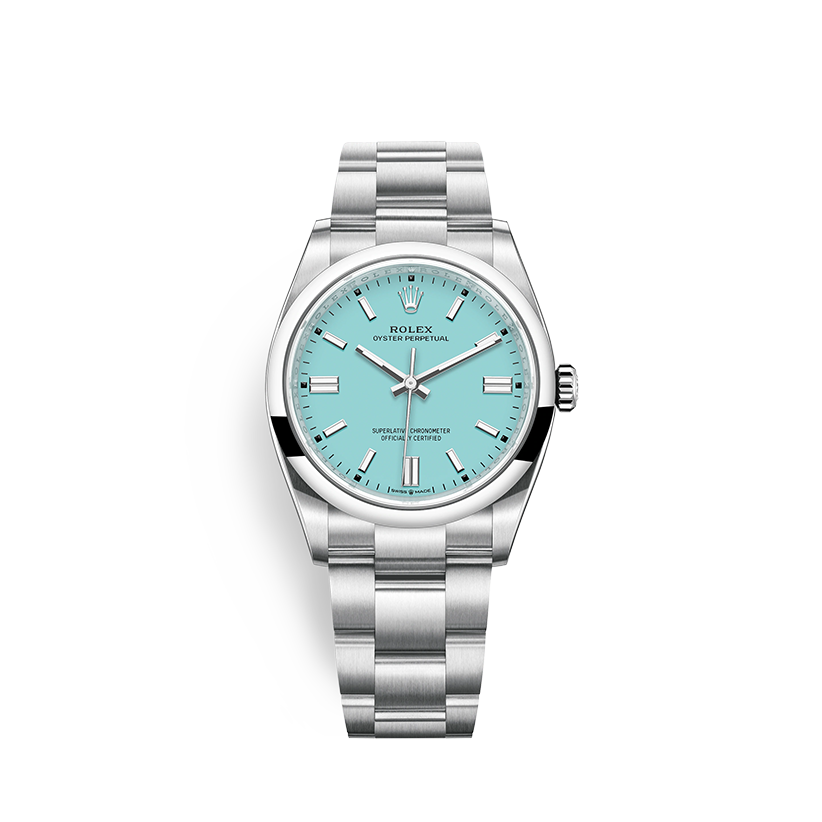 Rolex Oyster Perpetual 36 blue dial in Grassy