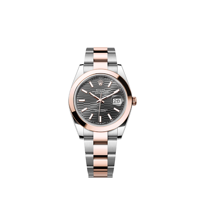 Rolex Datejust 41 Oyster, 41 mm, Oystersteel and Everose gold in Grassy