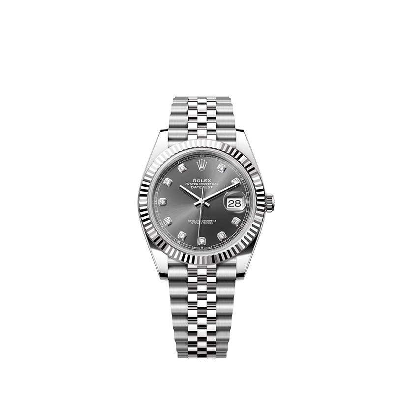 Rolex Datejust 41 Oystersteel and white gold in Grassy