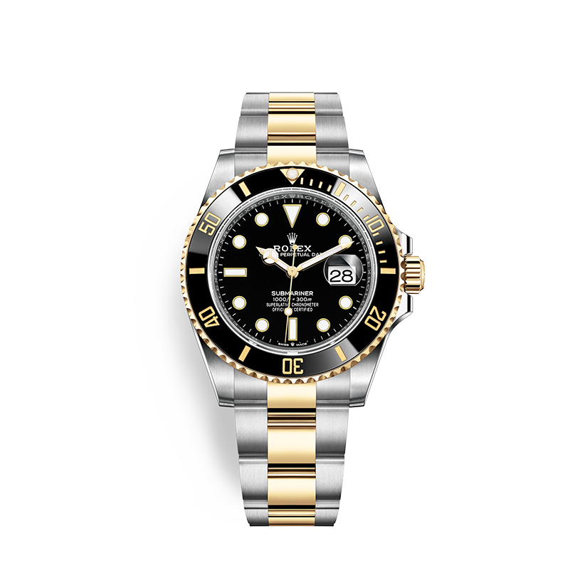 Rolex Submariner Date, 41 mm, Oystersteel and yellow gold in Grassy