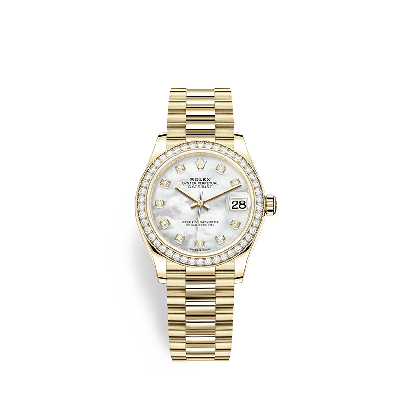 Rolex Datejust 31 yellow gold and diamonds in Grassy