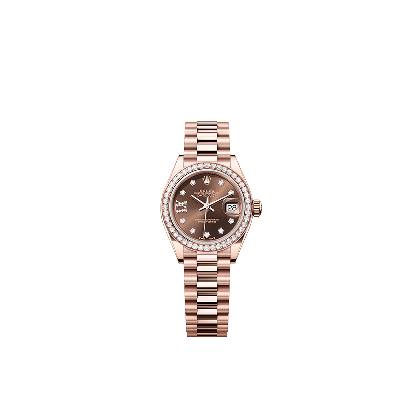 Rolex Lady-Datejust Everose gold and diamonds in Grassy