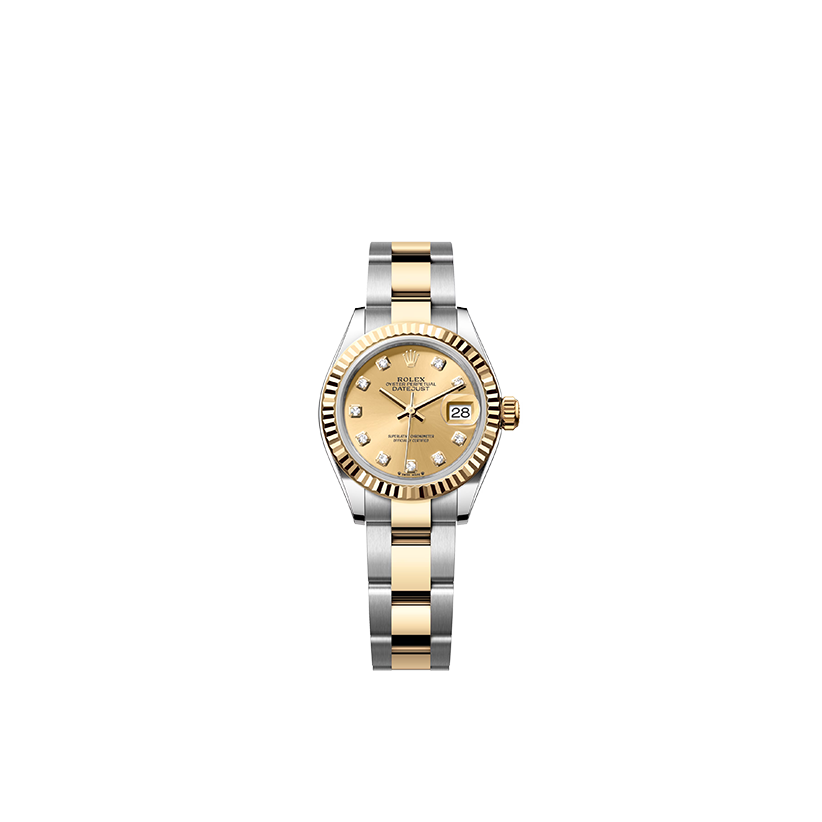 Rolex Lady-Datejust Oystersteel and yellow gold in Grassy